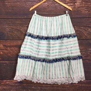 Vintage 1970s handmade bohemian prairie skirt size L cottagecore western boho